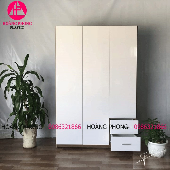 ( HÀNG CAO CẤP ) Tủ nhựa đài loan 3 cánh vân gỗ ngang 1m22 cao 1m85 miễn phí giao hàng | BigBuy360 - bigbuy360.vn