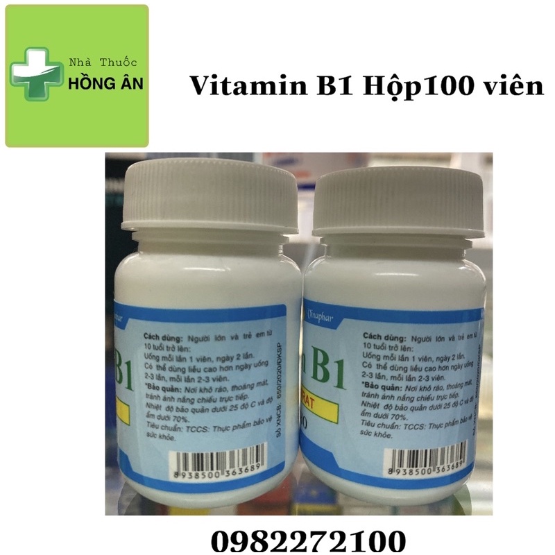 Vitamin B1 hộp 100 viên ❤️ Vitamin B1 hộp 100 viên | Thế Giới Skin Care