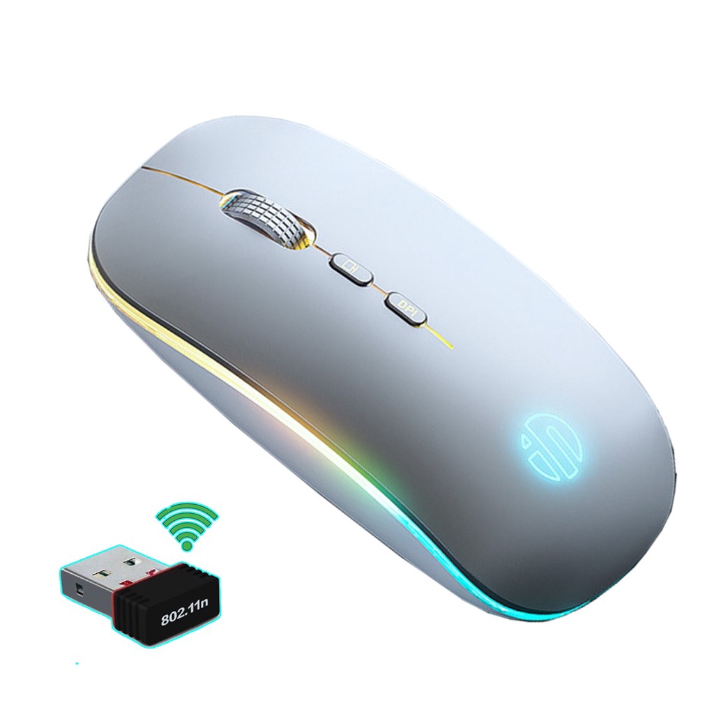 Chuột không dây máy tính bluetooth wireless sạc pin Sidotech M1L bản 2021 silent pin sạc 1 lần dùng 8 tuần có LED