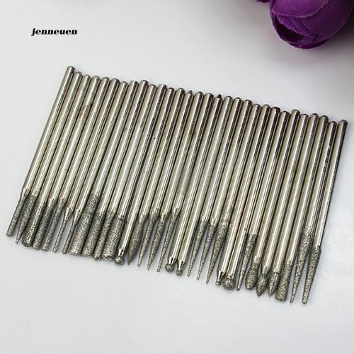 [Hàng mới về] Set 30 đầu mũi khoan khắc đá kim cương hỗ trợ làm móng đa năng tiện dụng