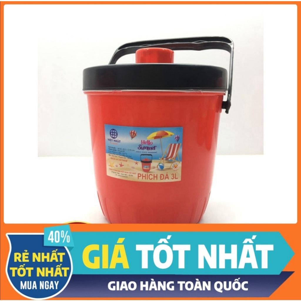Phích đá, thùng đá giữ nhiệt tròn Việt Nhật. Dung tích từ 3 Lít - 15 Lít. Thùng 3 lớp giữ nhiệt đến 12 giờ