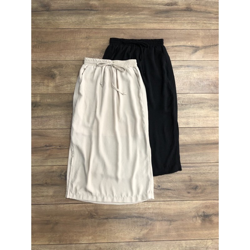 CHÂN VÁY MIDI MIXO LƯNG THUN