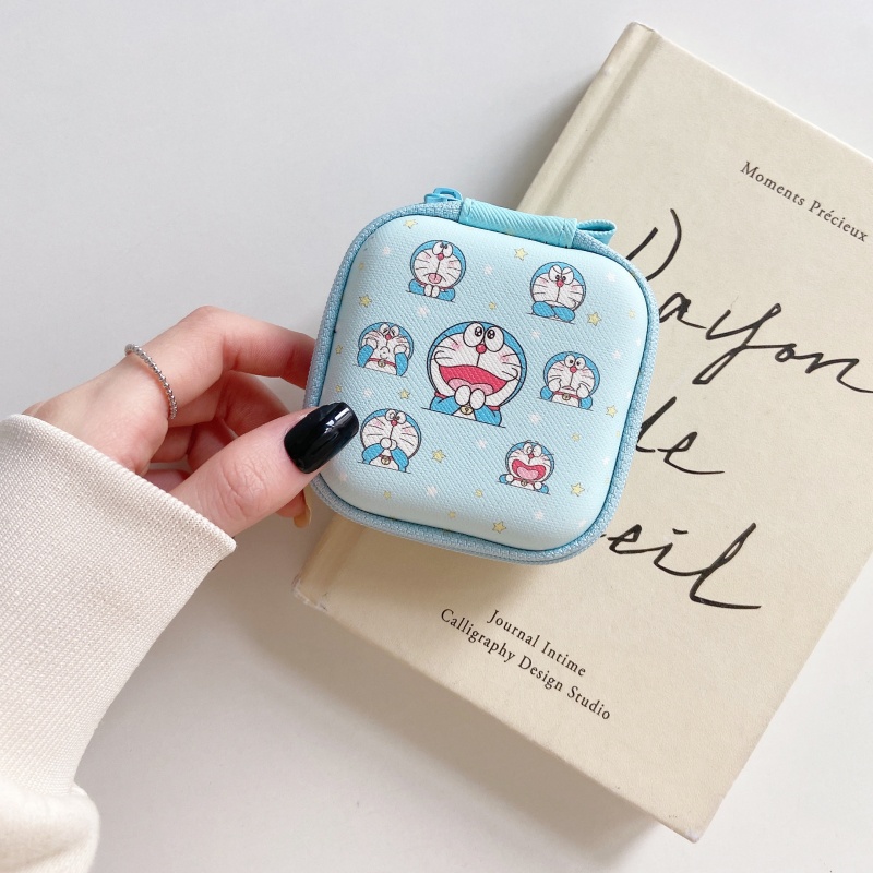 Túi Đựng Son Môi Tiền Xu Hình Vuông Chống Rơi Vỡ Kích Thước 7.5X7.5cm In Họa Tiết Nhân Vật Hoạt Hình Dễ Thương