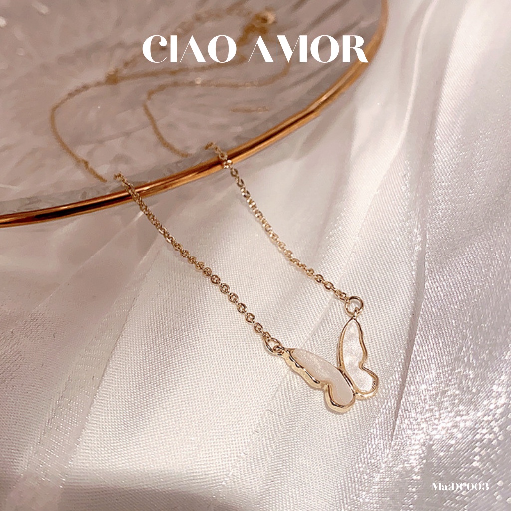 Dây chuyền nữ , Vòng cổ nữ Titan con bướm đơn giản thời trang Hàn Quốc Trang sức Ciao Amor - Mã DC003