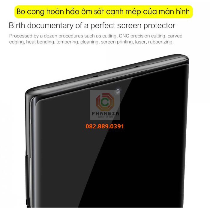 Kính cường lực Samsung Galaxy Note 10 full màn hình, full keo siêu chuẩn