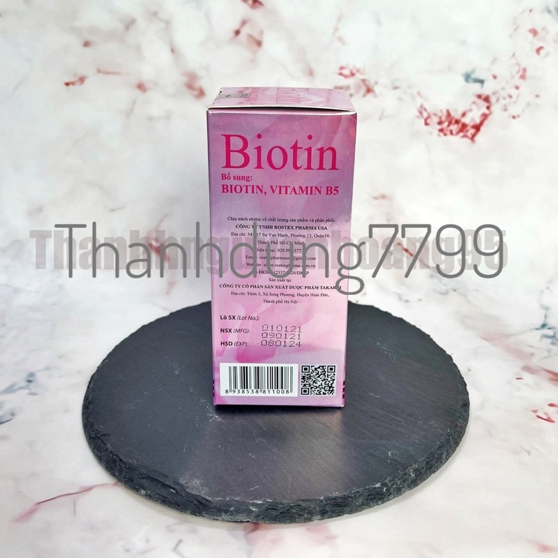 viên uống biotin và vitamin B5 hỗ trợ giảm rụng tóc, giúp tóc và móng chắc khoẻ hộp 60 viên