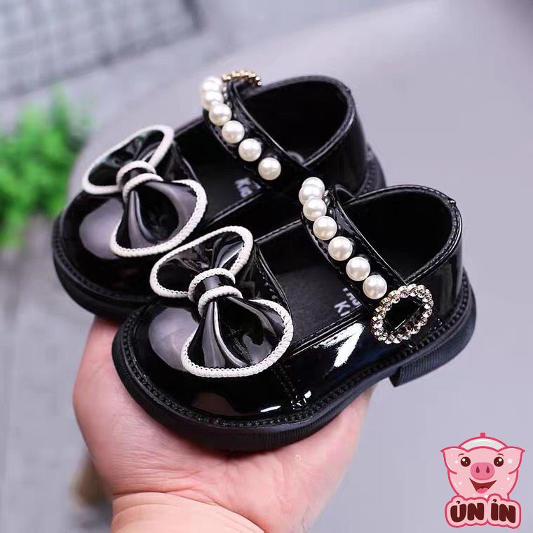 Giày búp bê tập đi cho bé gái đế mềm nhẹ chống trơn trượt phối nơ xinh xắn quai dán đính ngọc mẫu mới nhất M304