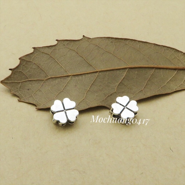 GIÁ BUÔN  Charm cỏ 4 lá bạc - Hàng bạc loại 1 siêu đẹp PH611