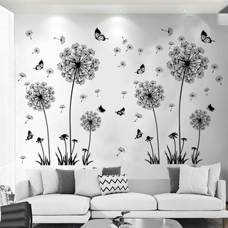 decal dán tươngg combo 2 tranh bồ công anh ghép lại( kích thước sau dán 1m45*2m5)