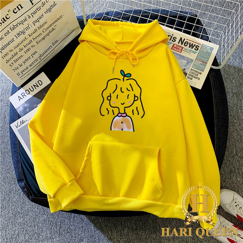 Áo hoodie cô gái tóc mầm cây HARIQUEEN