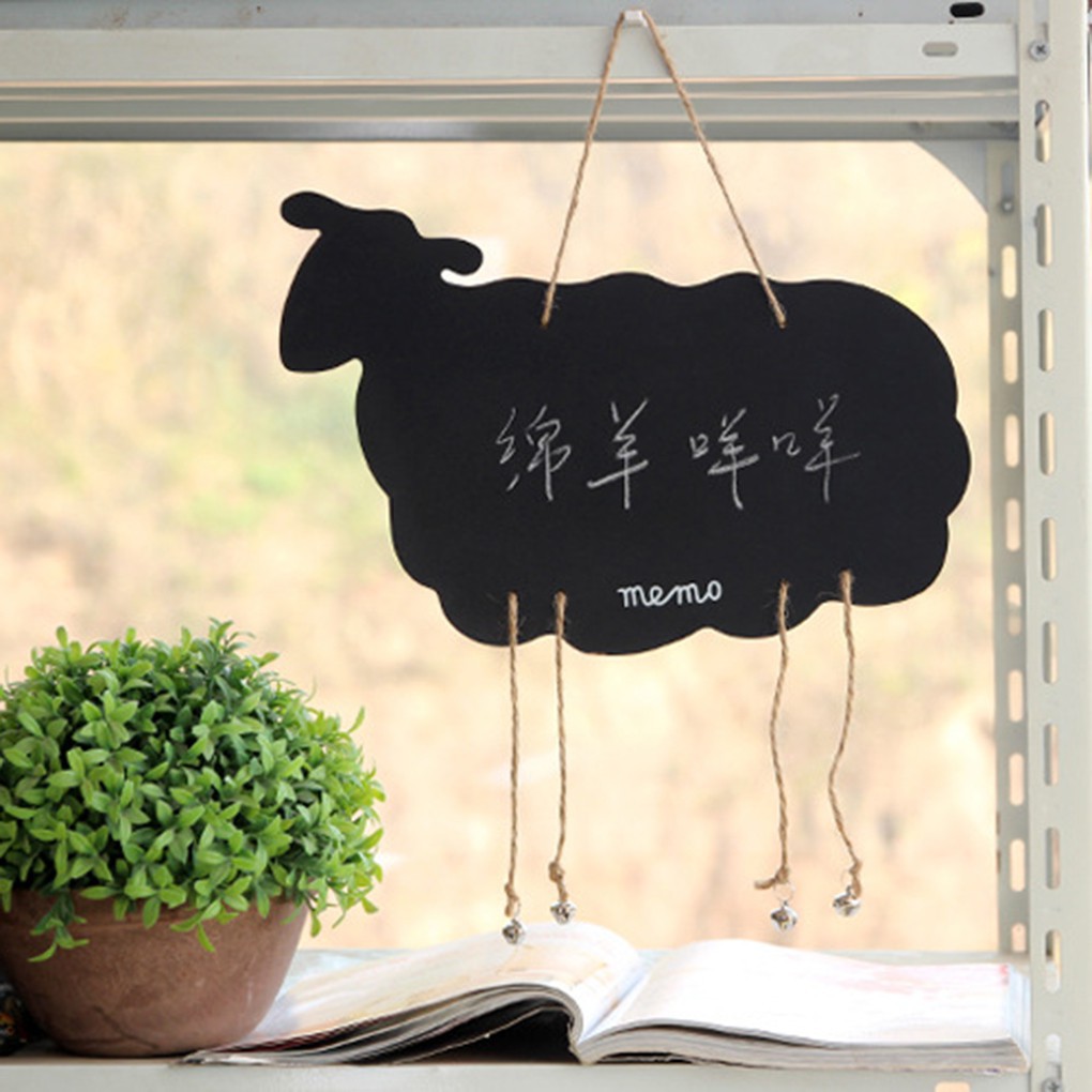Home Decoration Wooden Mini Animal Shaped Hanging Message Boards Blackboards