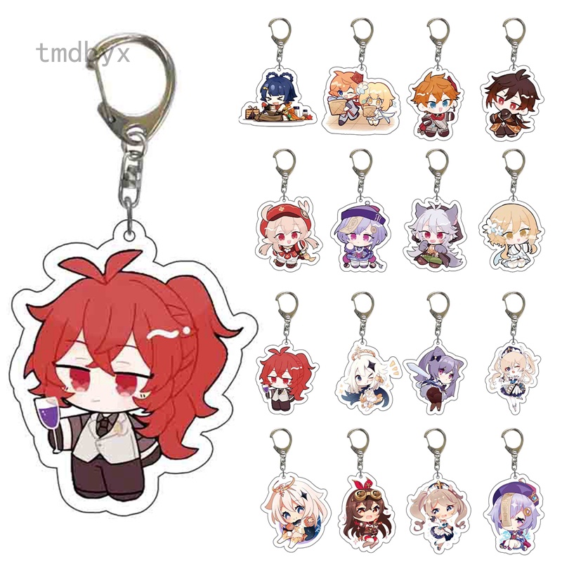 Tmdbyx Móc Khóa Nhựa Acrylic Họa Tiết Hoạt Hình Genshin Impact Kunikuzushi Morax Kaeya Xiao
