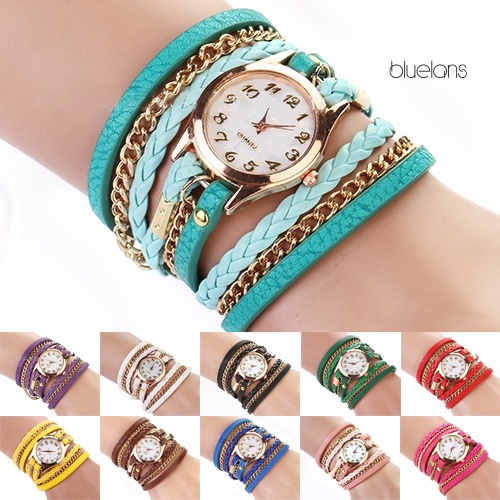 Đồng Hồ Dây Da Giả Đa LớP KiểU DáNg Vintage Cho Nữ