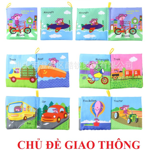 Combo 4 quyển sách vải tiếng Anh chút chít cho bé