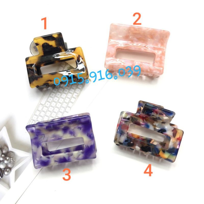 Kẹp Tóc Hình Vuông Cao Cấp, Kẹp Càng Cua Vuông