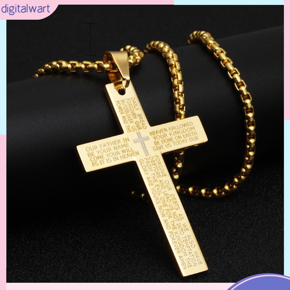 Vòng cổ Thép Titan Mặt Chữ Thập Phong Cách Retro Cá Tính Dành Cho Nam