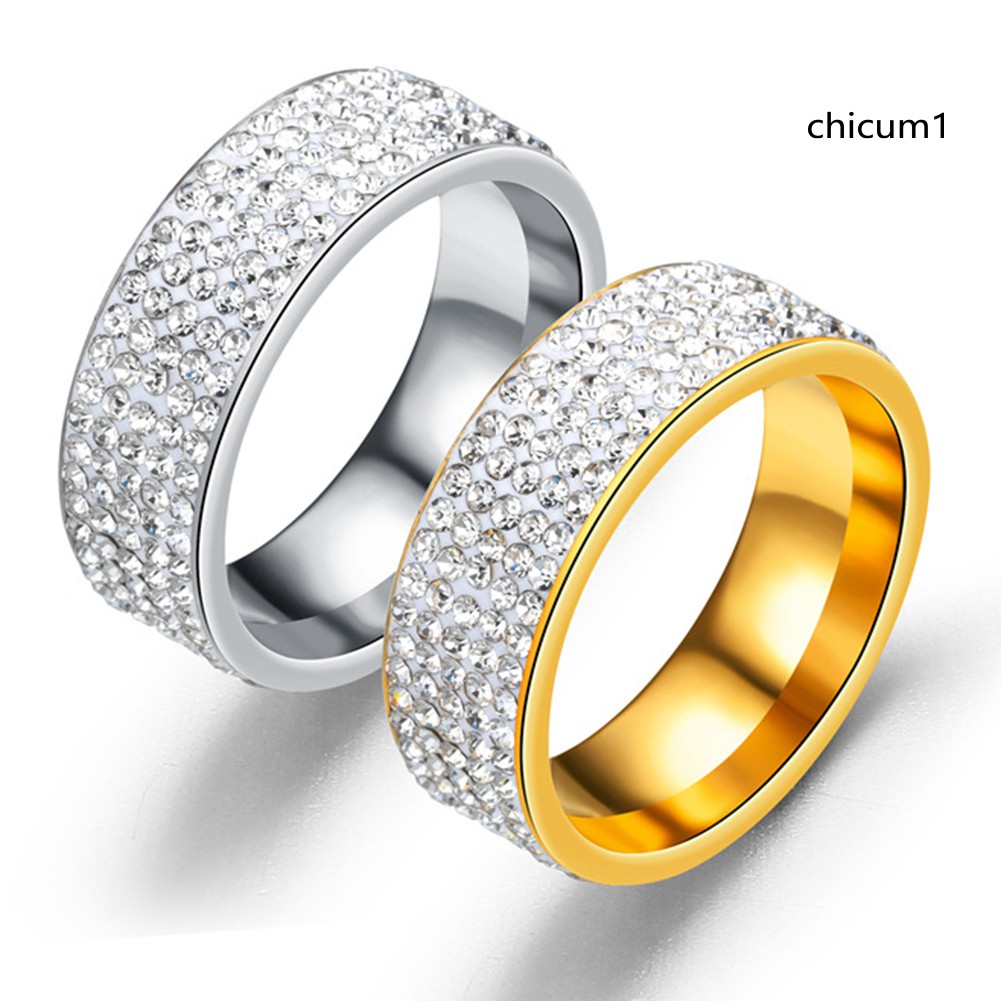 [Hàng mới về] Nhẫn đẹp bằng chất liệu thép không gỉ họa tiết đá đính sáng tạo làm đẹp cho nữ