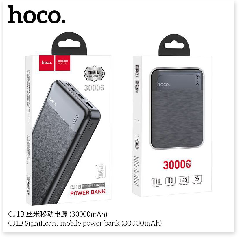 Pin sạc dự phòng Hoco B35E dung lượng khủng 30000mAh, 3 đầu ra cân bằng thông minh cho phép sạc nhiều thiết bị cùng lúc