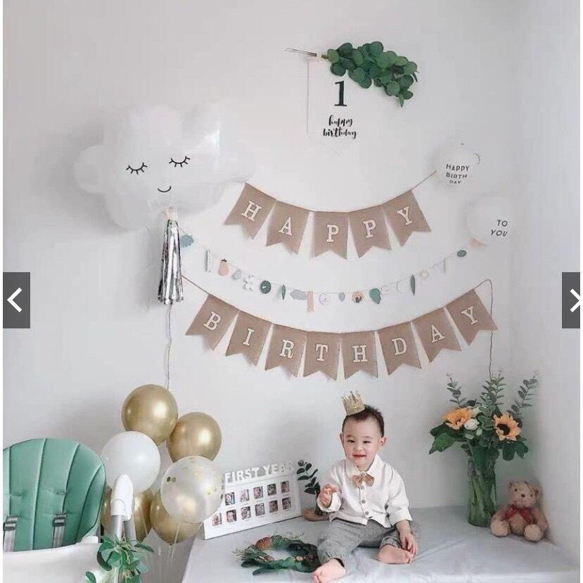 [Ảnh thật] Set trang trí sinh nhật phong cách Hàn Quốc xinh xắn dễ thương TẶNG KÈM bơm bóng, keo dán tùy combo