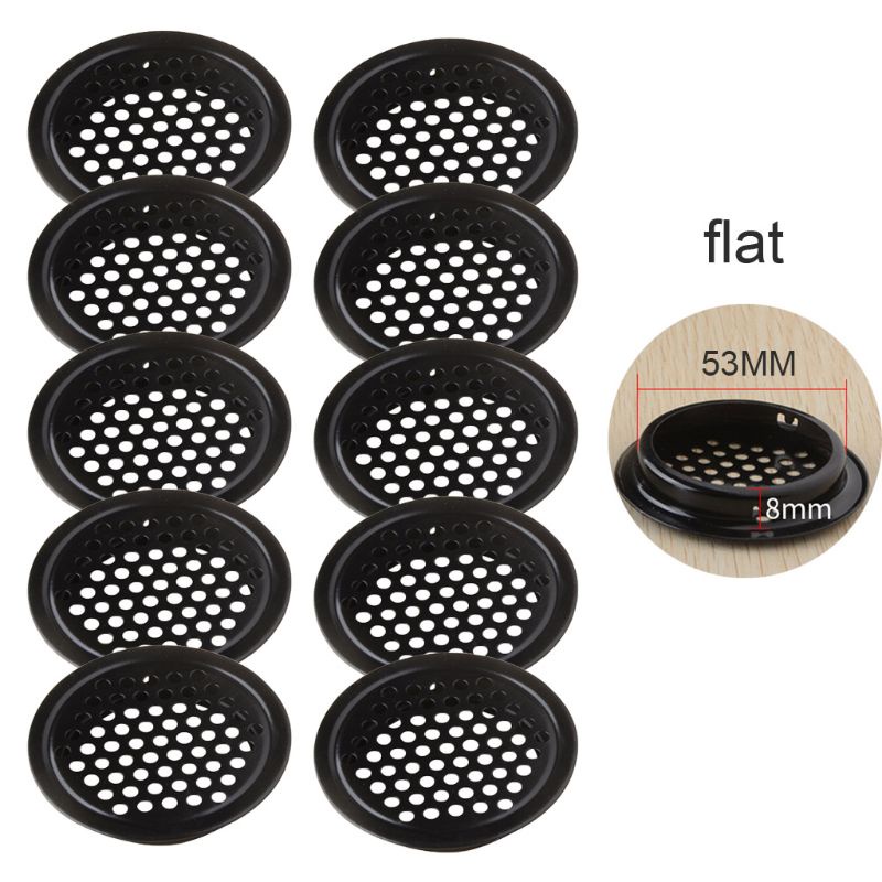 Bộ 10 Khung Lưới Tròn Màu Đen Bằng Thép Không Gỉ 19-53mm Cho Tủ Giày