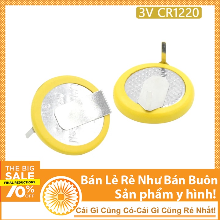 Pin 3V CR1220 Chân Hàn Vuông Góc