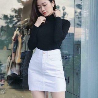 ÁO cổ lọ thun gân