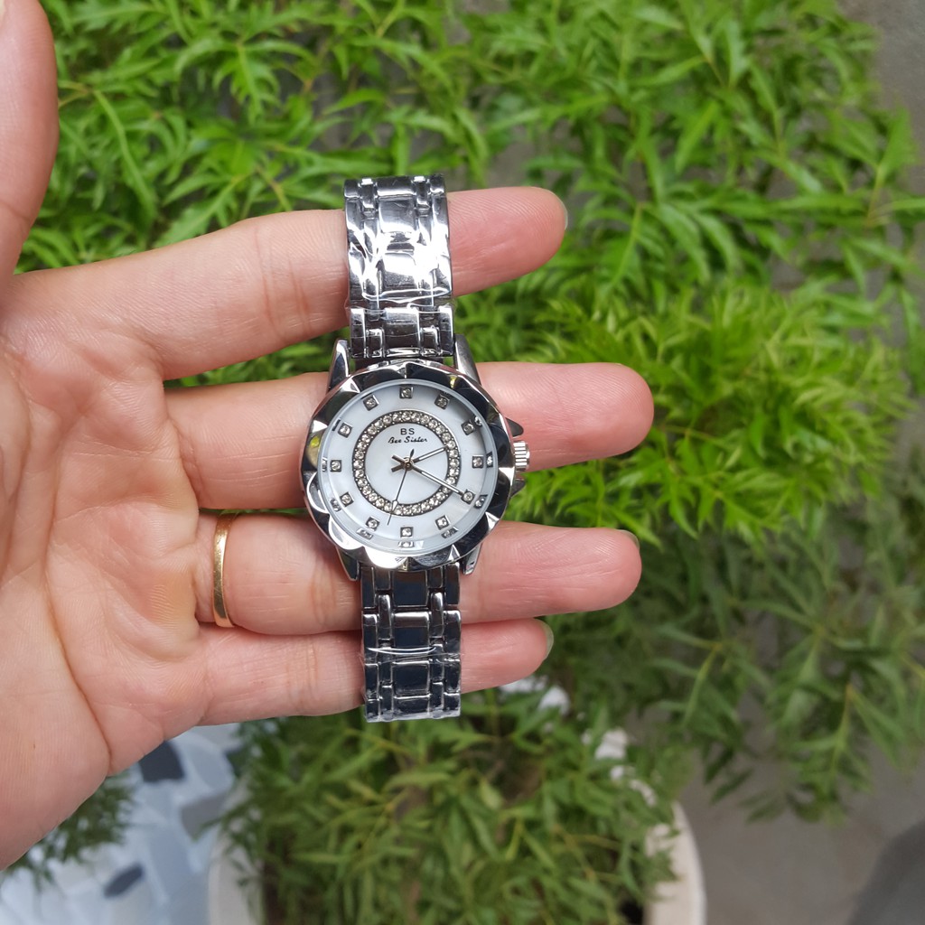 Đồng Hồ Nữ BS 01 Bee Sister Chính Hãng Dây Thép Thời Trang Mặt Đính Đá Cao Cấp | BigBuy360 - bigbuy360.vn