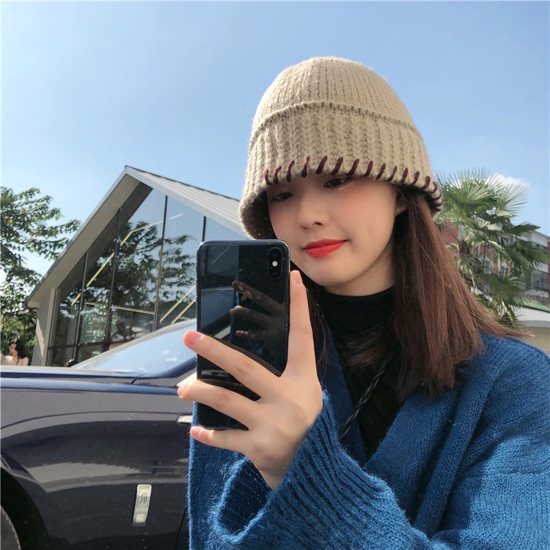 -🍊 Mũ nón bucket len đan Ulzzang