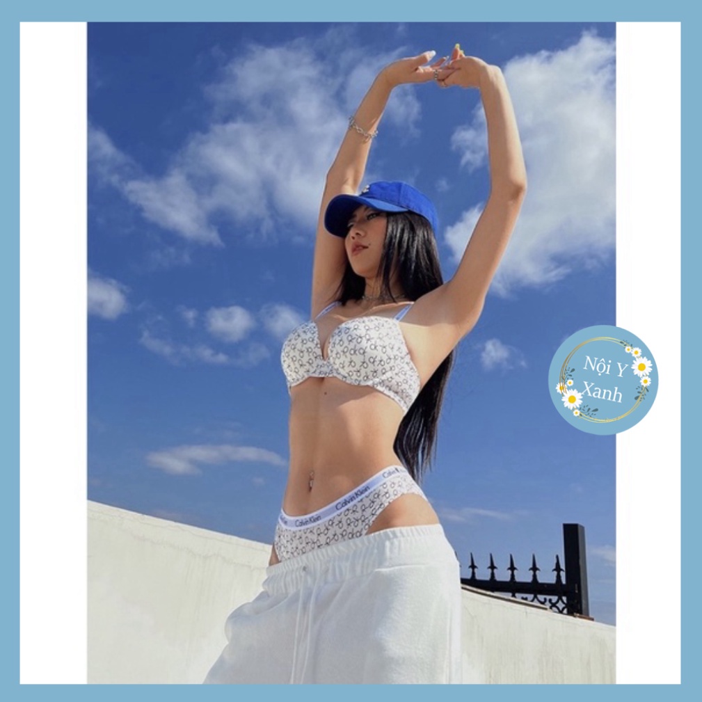 Bộ Đồ Lót Su C.K Nâng Ngực Thời Trang Cao Cấp 1988 Nội Y Xanh chất thoáng mát cao cấp