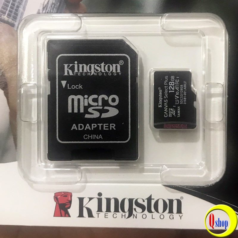 Thẻ nhớ MicroSD Kingston 128GB Canvas Select 100R CL10 UHS-I Single Pack with adapter