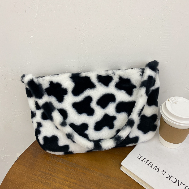 Túi xách IELGY đeo chéo vai in họa tiết bò sữa cá tính cho nữ