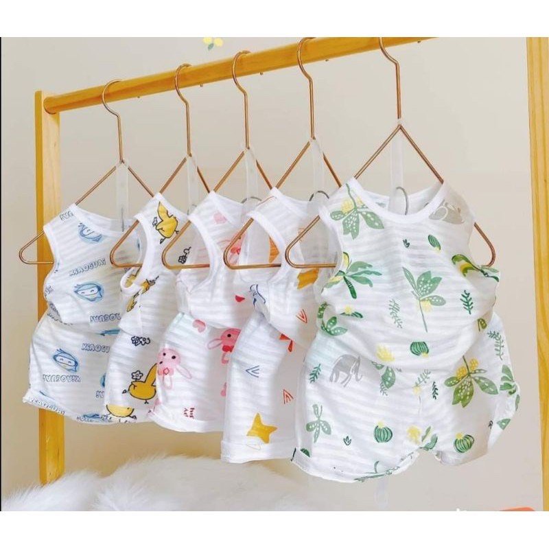 Combo ba lỗ vải cotton thông hơi/ cotton giấy loại 1 size 3-14kg