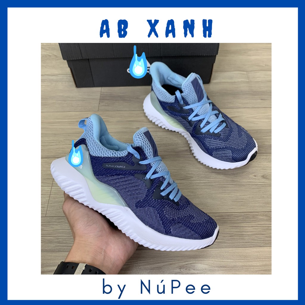 Giày thể thao hỗ trợ chạy bộ AB xanh dương trắng