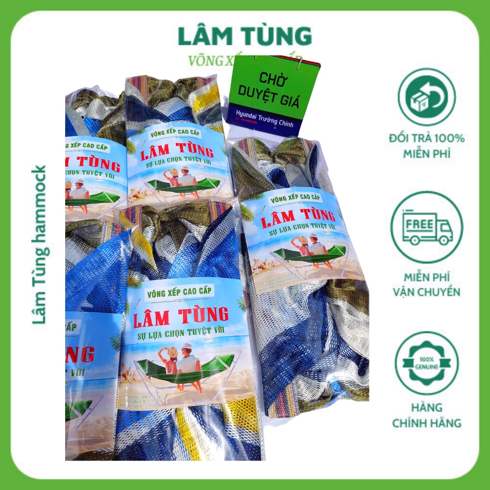 Võng lưới cán thép Đại sọc Lính Hiệu Lâm Tùng, Lưới võng khổ siêu rộng, kích thước 160 x 230cm ⚡FREESHIP⚡