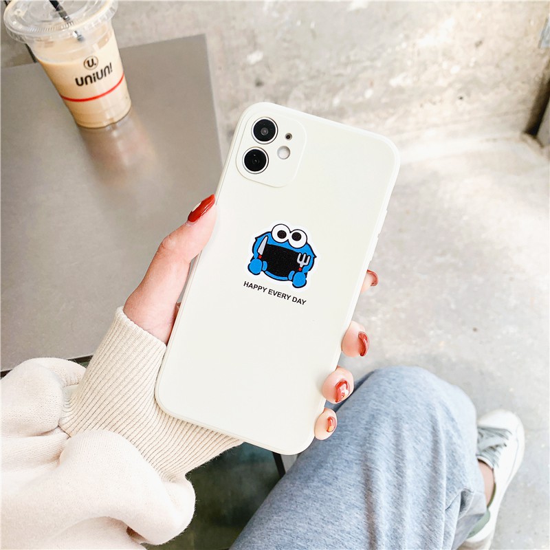 Ốp lưng iphone Elmo happy cạnh vuông in hình viền 5/5s/6/6plus/6s/6splus/7/7plus/8/8plus/x/xs/11/12/pro/max/plus/promax | BigBuy360 - bigbuy360.vn