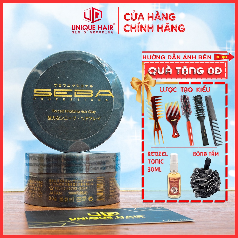 [CHÍNH HÃNG STORE HÀ NỘI] Sáp vuốt tóc nam SEBA Hair Clay 80g- Nhập khẩu Japan | Tặng Lược Chaoba | RẺ VÔ ĐỊCH