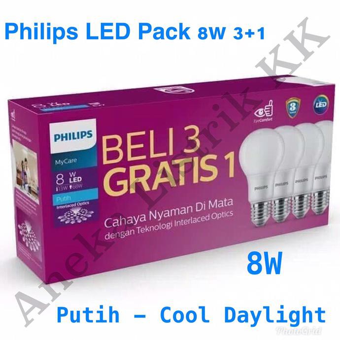 Bóng Đèn Led Philips 8w 8watt 8 W Mua 3 Trong 1 Giá Rẻ Nhấp