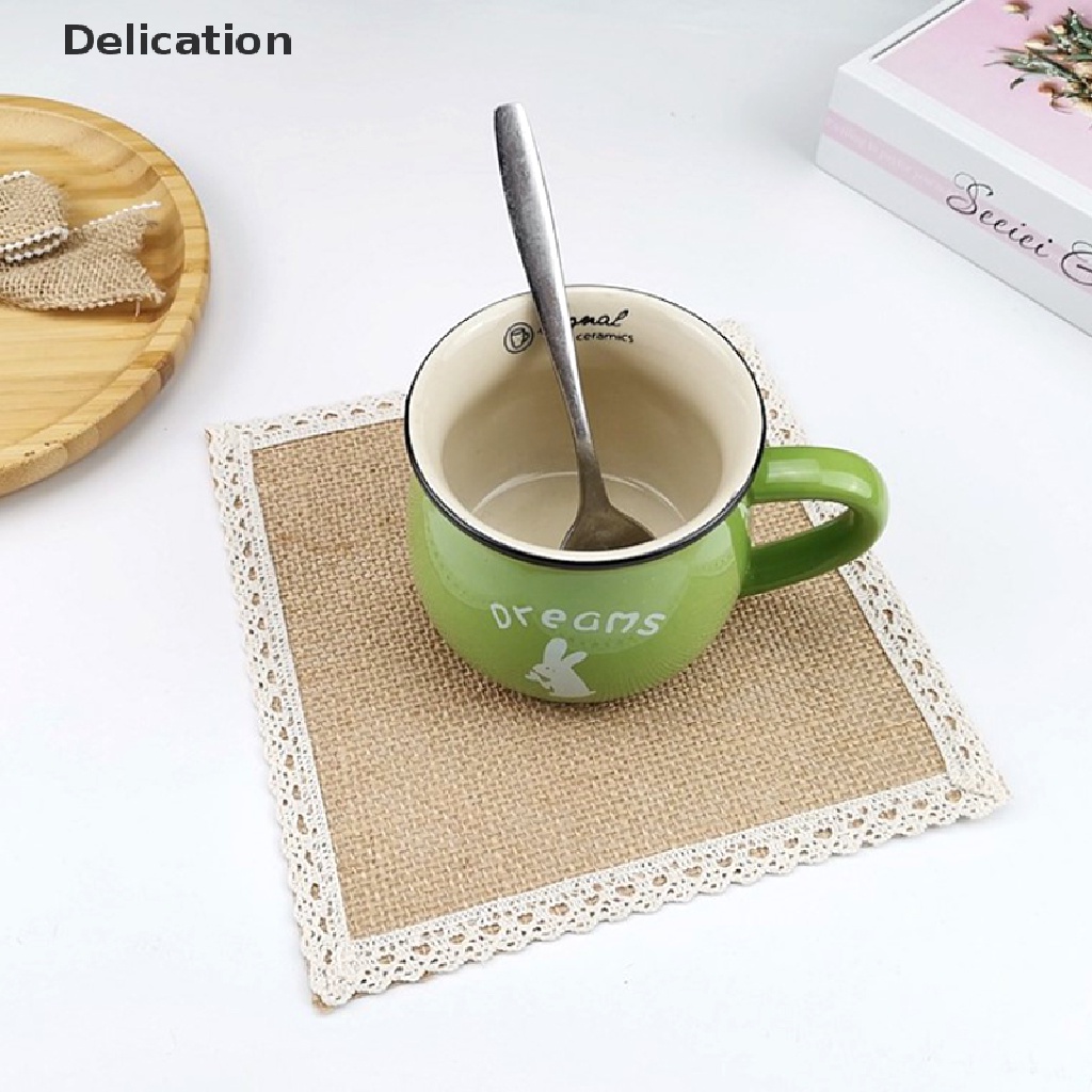 Tấm Lót Bàn Ăn Bằng Vải Bố Tự Nhiên Chống Nóng Tiện Dụng Cho Nhà Bếp