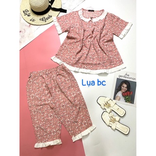 Bộ lửng lụa cổ tròn mặc nhà