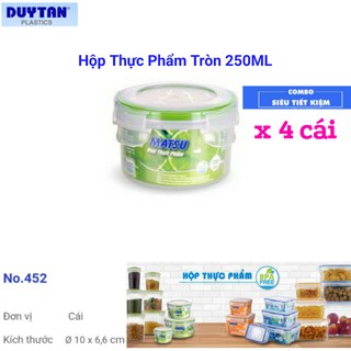 4 Hộp nhựa đựng thực phẩm tròn 250ML DUY TÂN CAO CẤP