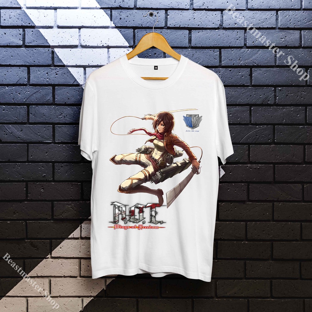 Áo Phông Mikasa Ackerman Attack on Titan trẻ em Cotton cute dễ thương ngắn tay cực chất R40MA016