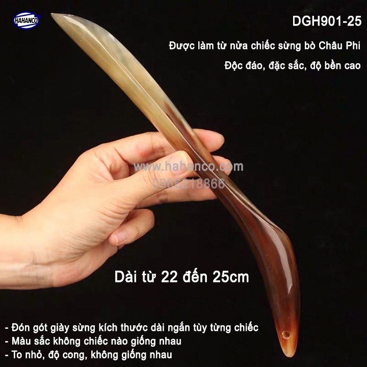 Đón gót giày bằng sừng đẹp - Dài 22-25cm - Cho giày Nam &amp; Nữ (DGH901-25) HAHANCO