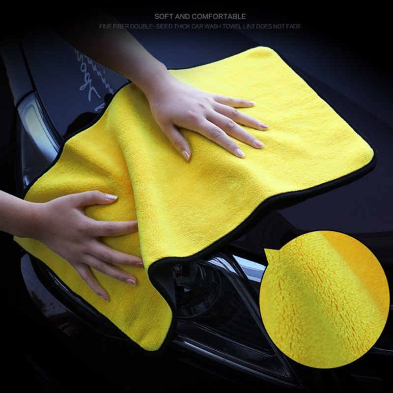 Khăn lau xe ô tô sợi Nano Micro Fiber 🔥 HÀNG LOẠI 1 🔥 Khăn lau xe ô tô đa năng 2 lớp cao cấp siêu sạch thấm hút