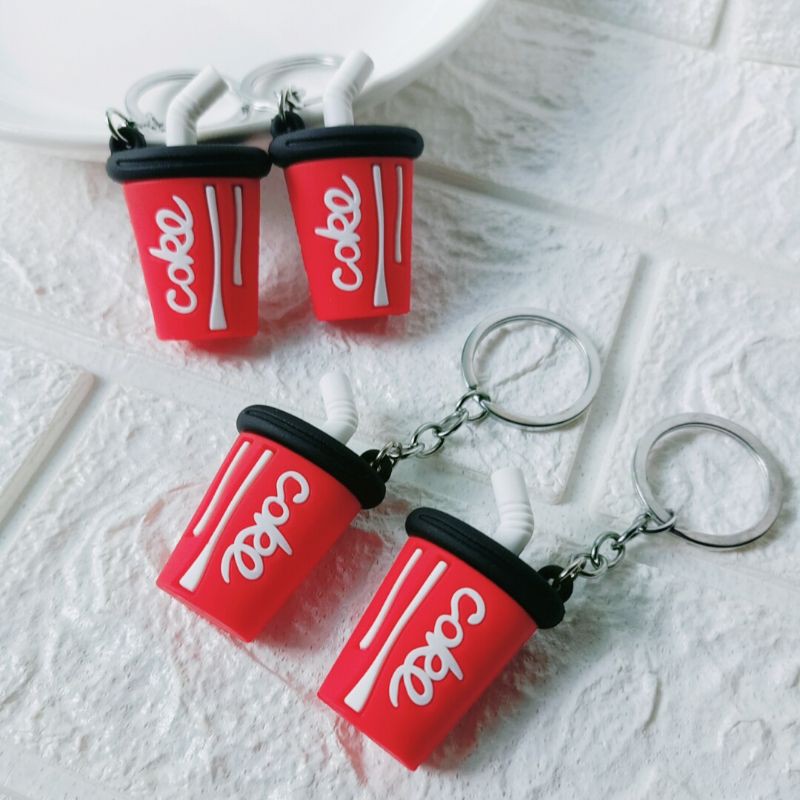 Móc khóa hình ly nước coke siêu đẹp, móc khóa cute