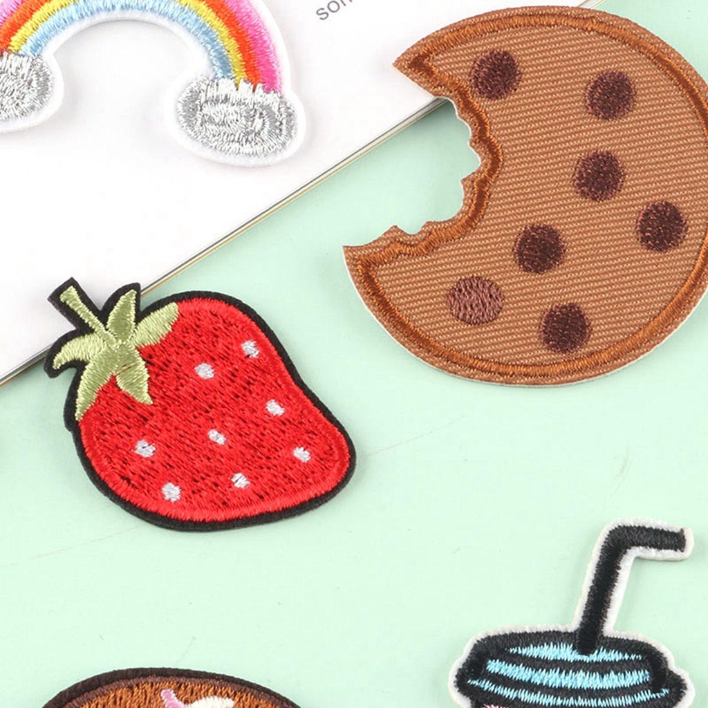 JARRED Sticker Ủi Thêu Hình Bánh Quy Cầu Vồng