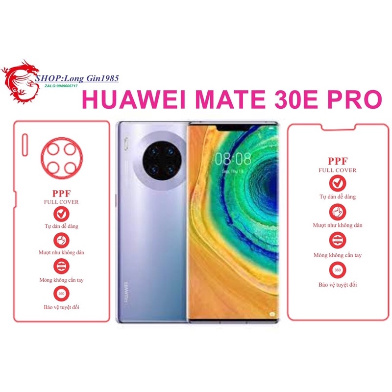 Huawei  Mate 30E Pro miếng dán trong Ppf mặt sau và mặt trước chống va đập chống trầy xước