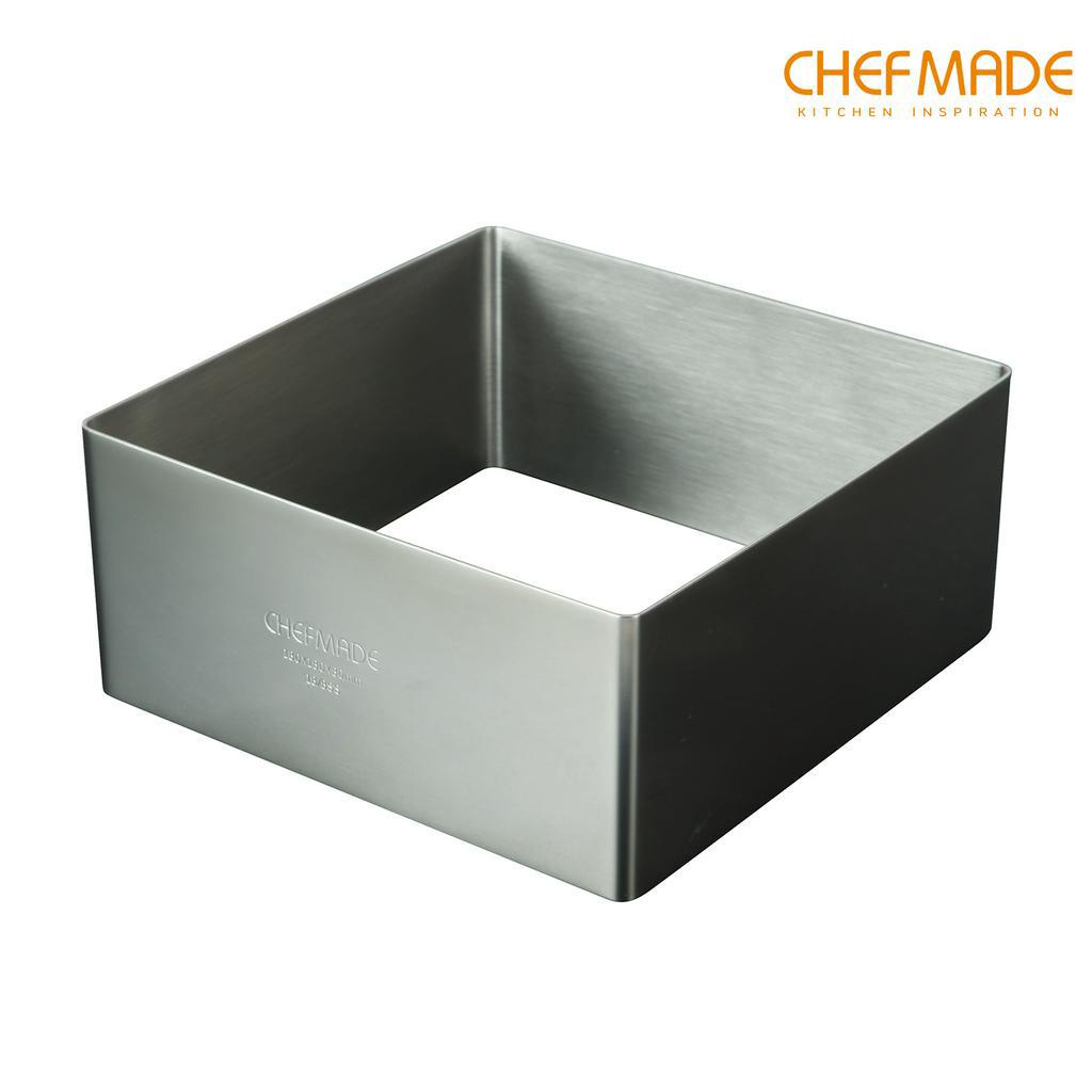 Khuôn làm bánh CHEFMADE WK9306\WK9307\WK9308 bằng thép không gỉ hình vuông kích thước 6-8-10-Inch