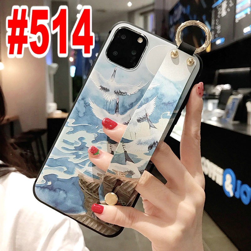 GNC|Realme 6i 5i 5s 5 XT X2 C11 C1 C2 Pro OPPO A53 A52 A92 A31 A91 A12 A5 A9 F11 A5s A7 A3s F9 F5 A1K K3 Reno3 White Crane Case+Wristband