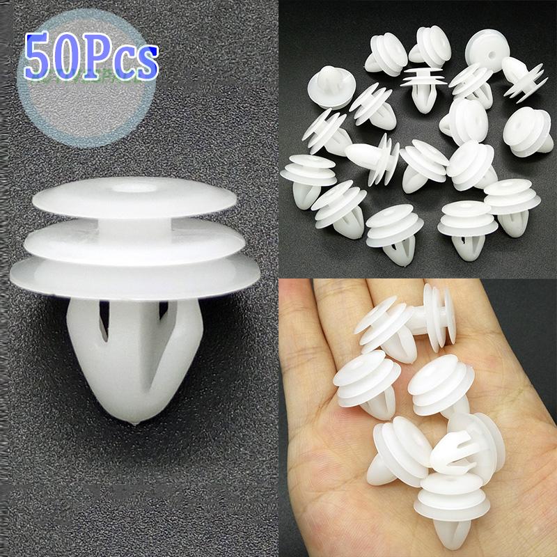 Set 50 đinh tán bằng nhựa nylon gắn bảng điều khiển cửa xe hơi cho Hyundai Elantra Sonata Tucson Santa