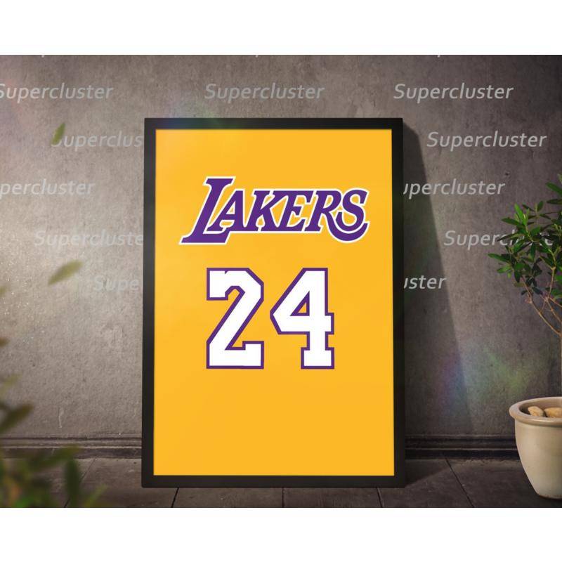 Tranh Vải Bạt Treo Tường In Hình Cầu Thủ Bóng Rổ Kobe Bryant NBA Lakers Trang Trí Nhà Cửa